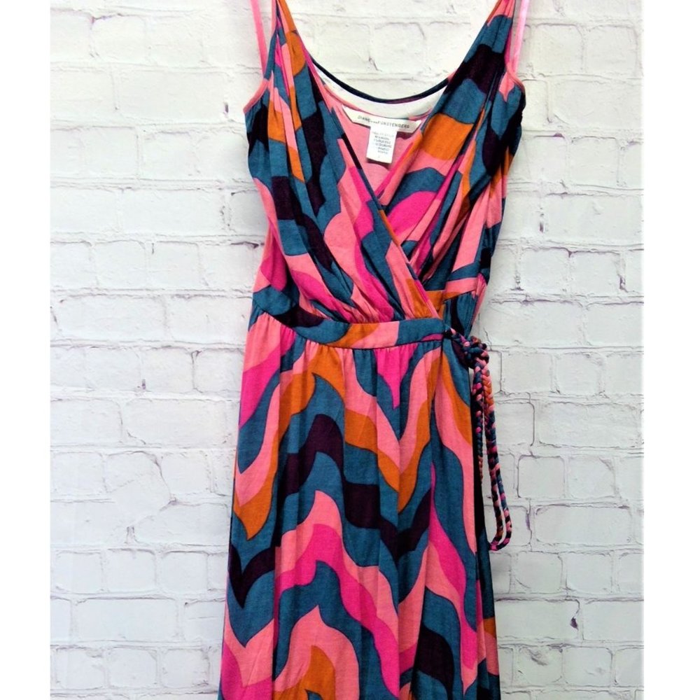 Diane von Furstenberg | Spaghetti Strap V-neck Wrap Boho Dress Size 2